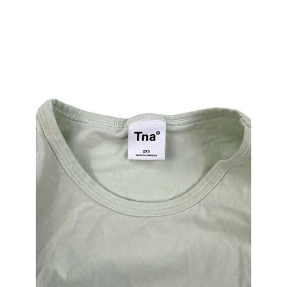 Tna - Aritzia Tna Malibu Cropped Tee in Mint Green - Picture 2 of 3